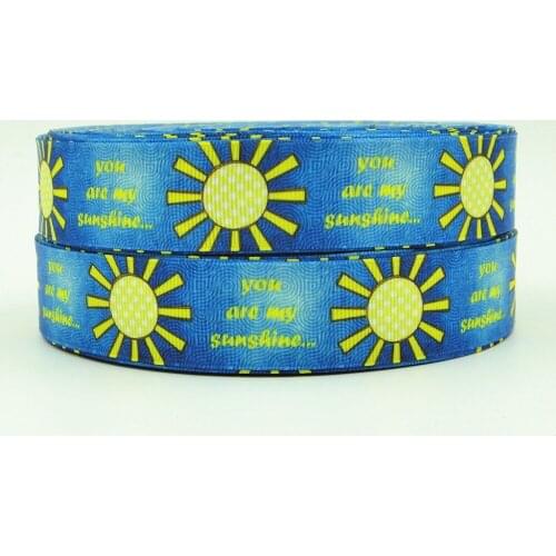 Q&N ribbon 1inch 25mm 140930007 Sunshine Printed grosgrain ribbon 50yds/roll free shipping