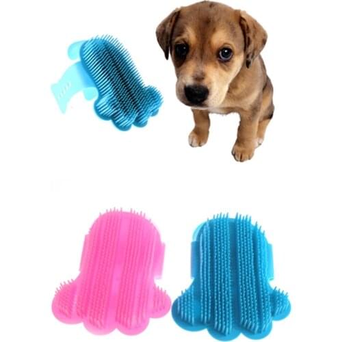 Rubber Hairbrush Pet Brush Comb For Dogs Cats Cleaning Massage Dog Grooming Tool Fixed Band Color Random 1pc
