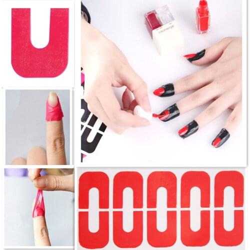 Stripping Tape Anti-splash Protection Nails Creative U-shaped Fingerprint Stickers Finger Skin Protection Nail Polish Stickers