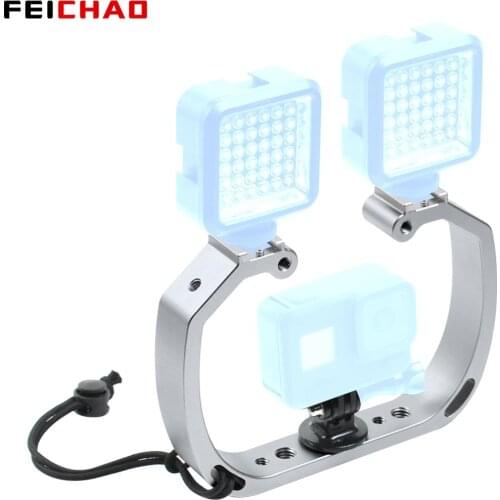 Double-Arm Tray Diving Underwater Handheld Stabilizer Holder Cage Selfie Monopod Mount Action Camera Holder For GoPro