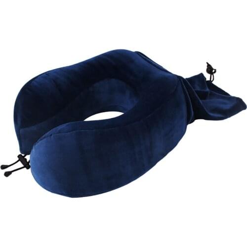 U Shaped Memory Foam Neck Pillows Soft Slow Rebound Space Travel Solid Cervical Healthcare Bedding Integrated Storag