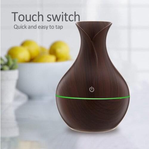 USB Car Air Humidifier Wood Grain Essential Oil Diffuser Household Aroma Diffuser Aromatherapy With Led Night Light For Office