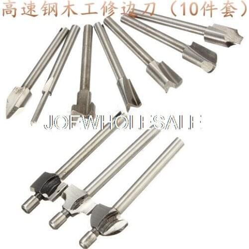 High-speed steel 10 piece set woodworking trimmer / sharpening knife / engraving machine pattern milling cutter