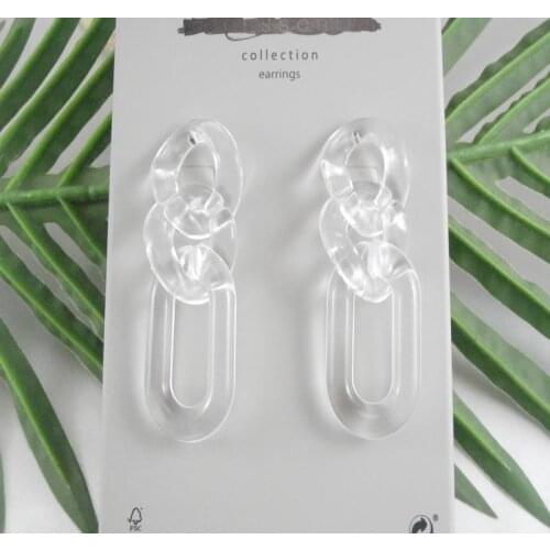 Japan and special shaped chain buckle tassel transparent joker suction eye web celebrity earrings earrings