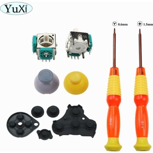 YuXi Analog Thumbstick Joystick Stick Cap Caps for Gamecube for NGC controller Left and right thumbsticks caps Button Pad rubber
