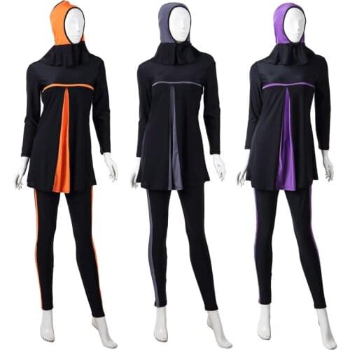 Ladies Full Cover Muslim Swimwears Womens Swimsuits Arab Islam Beach Wear Long Modest Islamic Hijab Swimming Burkinis XX-388