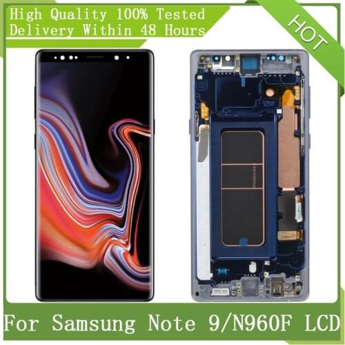 For SAMSUNG GALAXY 6.4'' SUPER AMOLED Note9 N960 N960D N960F LCD Display Touch Screen Digitizer Assembly With Frame Replacement