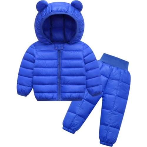 2020 Boy girl Winter Clothing Suits With Hood Down Jackets + Vest+Pants Waterproof Hot Thickness Tracksuts Kids Clothes1-7y