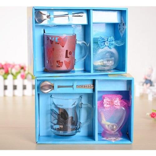 1set Forever Cup&Spoon Craft Wishing Glass Bottle Simple Message in a Bottle Lover Gift Pratical Fashion Home Decor Accessories