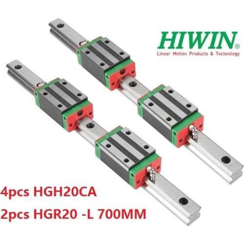 2pcs Original Hiwin rail HGR20 -L 700MM + 4pcs HGH20CA narrow blocks for cnc