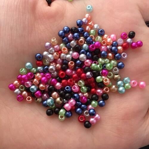 20g 3mm plastic Pearl Beads Acrylic Spacer Ball Round Beads Fit Jewelry DIY VOK3