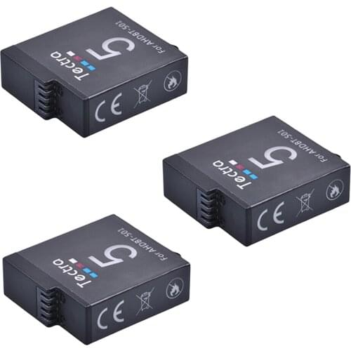 3PCS 1600mAh AHDBT-501 AHDBT501 Battery for GoPro Hero 5 Hero 6 Hero 7 GoPro Camera Gopro Hero5 4K Camera