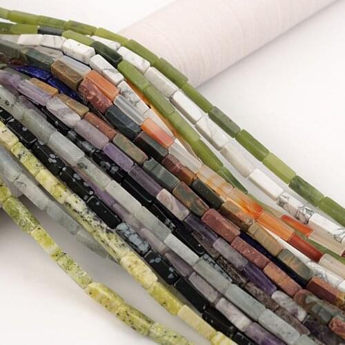4x13mm Rectangle Shape Natural Stone Beads Small Loose Beads DIY Jewelry Bracelets Necklace