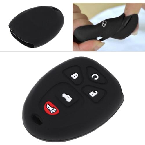 5 Buttons Silicone Straight Plate Car Key Case Protector Holder Fit for Buick Cadillac Chevrolet GMC Saturn Outlook 2007-2014
