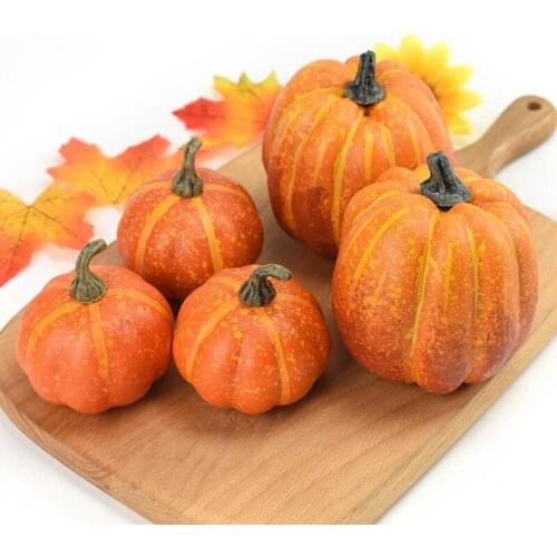 7 Pcs Halloween Simulation Pumpkin, Model Artificial Craft Fall Harvest Decoration