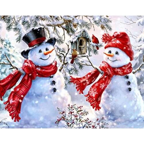 5d Diy Diamond Painting Winter Diamond Embroidery Snowman Christmas Decorations For Home Rhinestones Pictures Crafts