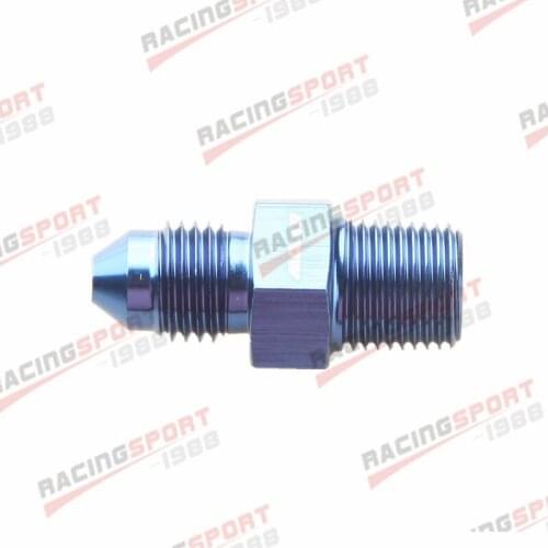 AN3 AN-3 to 1/8'' NPT Aluminum Straight Fitting Adapter Pipe Fuel Oil Air Blue