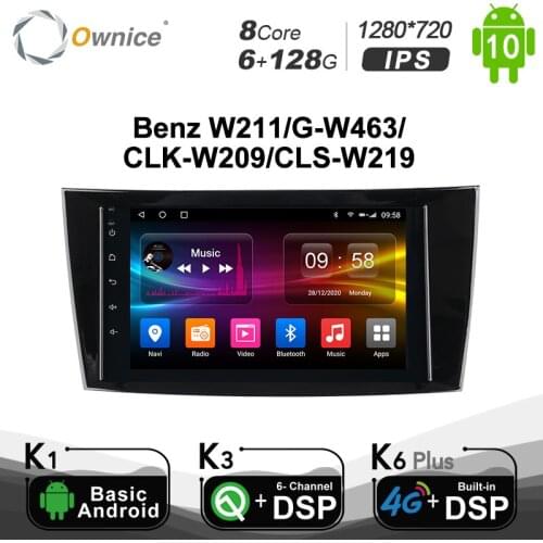 Carplay 8" PX6 6G+128G Android 10.0 Car DVD Player For Benz E-Class W211/CLS W219/CLK W209/G-Class W463 2002-2010 4G LTE Radio