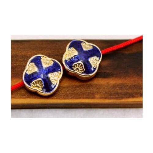 5pcs/lot Dripping oil spacer Cloisonne lotus beads Loose Bead Spacer Beads for DIY Jewelry Making bracelet df3s