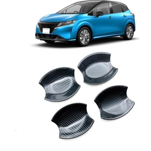 For 2021 Nissan Note E13 Carbon Fibre Car Door Handle Bowl Cover Trim Frame Door Handle Decorative Stickers