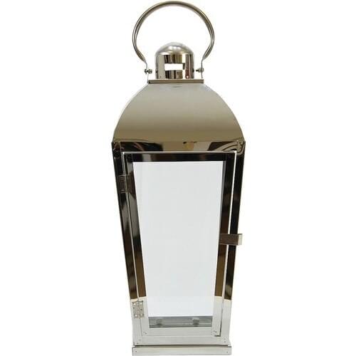 Dekorsende Stainless Square Lantern Large Silver