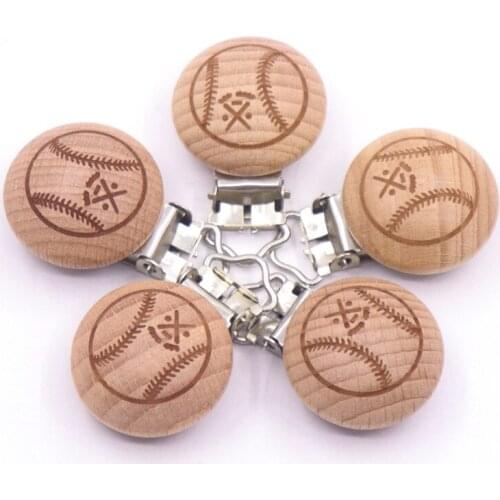 10Pcs/Lot Wooden Pacifier Clip Nursing Accessories Beech Wood Clips Chewable Teething for DIY Dummy Clip Chain Baby Teether