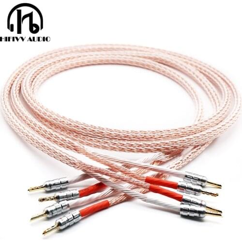 Hi end Speaker Cable for audio amplifier of KB 12TC Copper wire Gold-plated Bananas Plug hifi cable 2.5M 1.5M