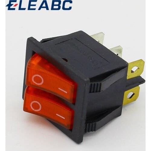 Rocker switch,boat switch 6pins with lamp ON/OFF