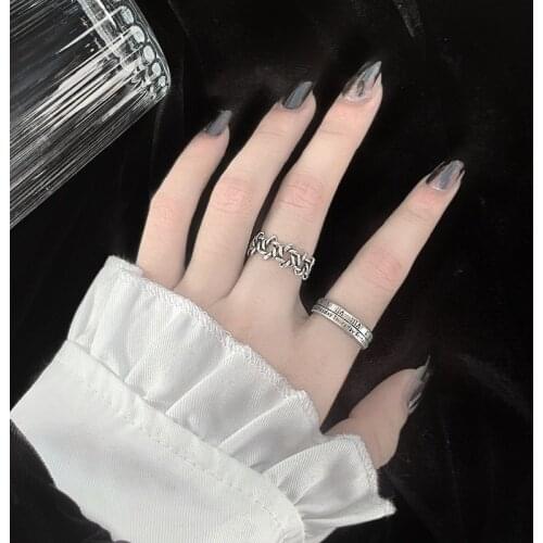 Rings For Women Open Adjustable Cross Stars Roman Fashion Personality Trend Retro Hip Hop Male Cool Style Fashion Jewelry INEFFA