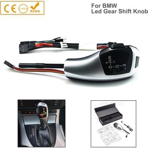 1 Set Led Gear Shift Knob Leather For BMW 3 5 6 Series E46 2D 4D 5D Sedan Copue Touring E60LCI E61LCI 535 E63 E64 LHD Automatic