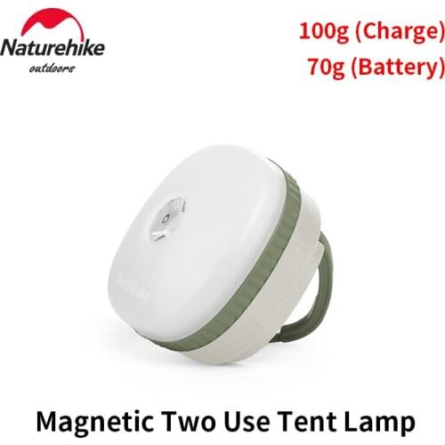 Naturehike Outdoor Magnetic Camping Light 4 Modes Led Tent Hang Light Ultralight Portable Waterproof Lamp USB/ Battery Charge
