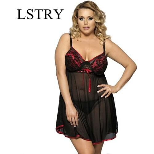 2021 New Sexy Lingerie Hot Women 3 Colors Perspective Lace Robe Sexy Chemise+Thongs Underwear Erotic Lingerie Sexy Costumes