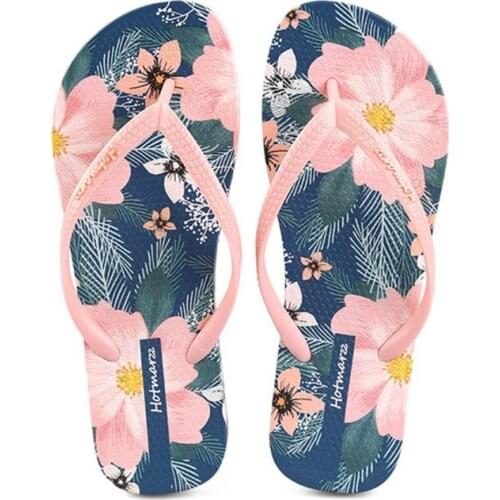 New Women Summer Flip Flops Beach Fashion Slippers Print Anti-skid Pool Sandals Ladies Slides