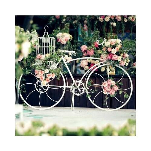New wedding props iron bicycle decoration shop window decoration European garden floor flower rack