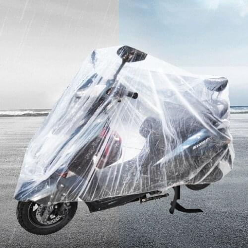 U90C Motorcycle Cover Disposable Transparent Protector Covers All Season Outdoor Waterproof Bike Scooter Rain Dustproof Cover