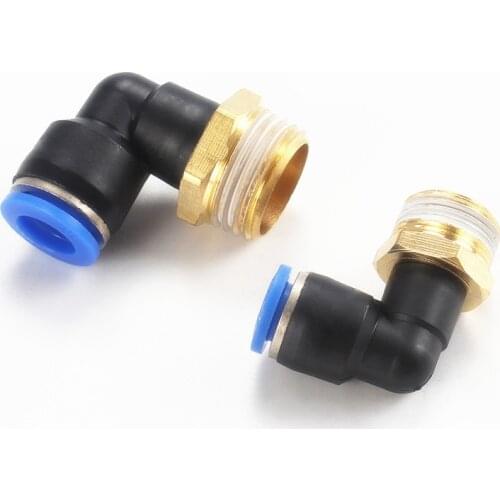 PL Elbow 1/8" 1/4 3/8 1/2 BSP Male Thread Inner Push Air Pneumatic Fitting 90 Degree M5 Bspt Quick Connector Gas 4mm 6mm 8mm