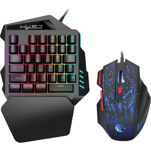 Professional One-Handed Mechanical Gaming Keyboard Backlit Portable Mini Gaming Keypad Game Controller for PC PS4 Xbox Gamer