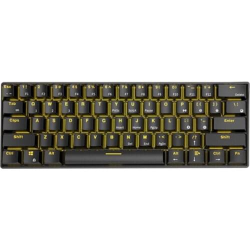 Bluetooth Wired Dual Mode 60% Golden / Ice Blue Backlit Mechanical Gaming Keyboard