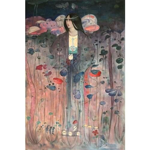 Hand Painted Oil Reproductions Figurative Abstract Painting - Untitled by Charles Rennie Mackintosh, Home Decorative Art Picture