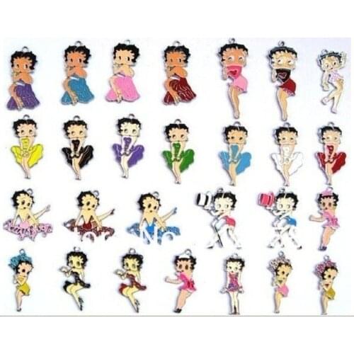 S6546! Wholesale 10Pcs/Lots DIY Alloy Enamel mixed betty Charms Metal Charms