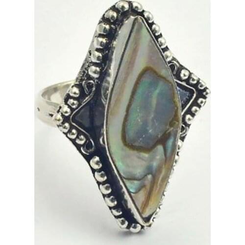 Abalone Shell Ring Silver Overlay over Copper , Size: 9.75, R4403