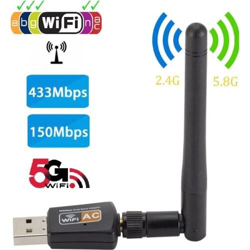 600Mbps Network Card 802.11AC Dual Band 2.4G 5G Wireless USB Wifi For KOQIT K1Mini V5H T10 RT8811CU Satellite Receiver DVB T2 S2