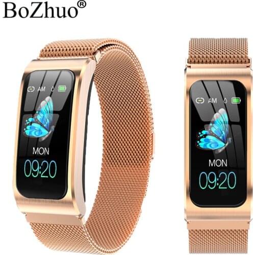 AK12 Bluetooth Smart Bracelet Men/Women Sphygmomanometer Menstrual Cycle Activity Tracker IP68 Waterproof Sport Smart Wristband