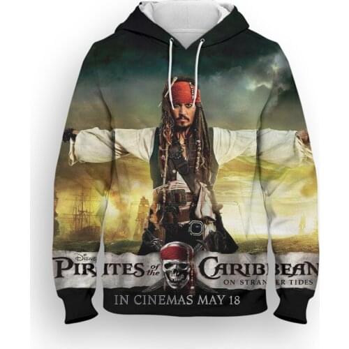 Disney Movie Pirates of the Caribbean Mens Sweatshirt Casual Spring 3D Print Women Hoodies Streetwear Boy Girl Kids Pullover