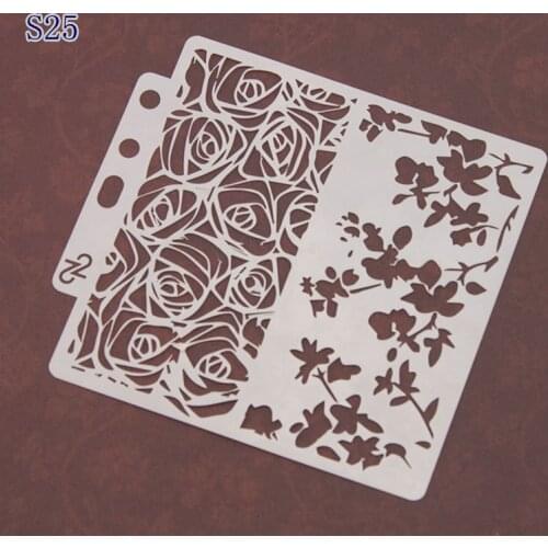 Flowers Layering Stencils graffiti hand copied board hollowed out photo album graphic spray painting tool