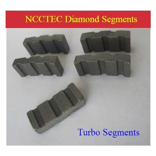 [Turbo Segments] Diamond core drill bits segments with grooves | teeth tooth tips heads for drilling reinforced concrete