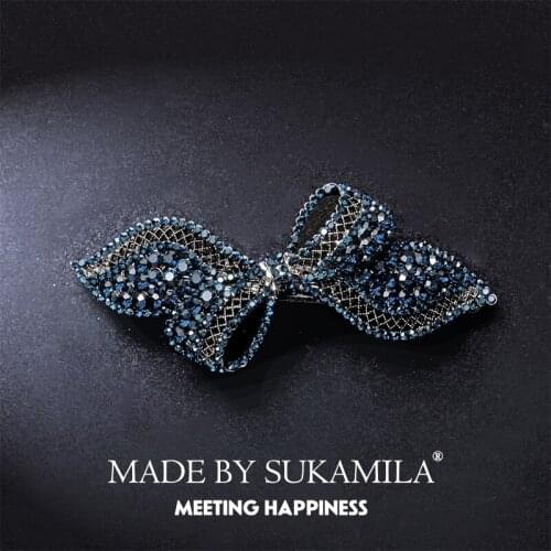 Hair Clips for Women Fashion Simple Bowknot Crystal Hairpin Retro Elegant Exquisite Geometry Head Accessories Jewelry Wholesale