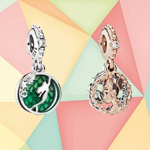 High Quality S925 Sterling Silver Rose Gold Princess Charm Ladies Original Diy Bracelet Luxury Jewelry For Friends