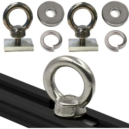 2 Pack Stainless Steel Tie Down Rings Quick Release Track Rail Adapter Tie Down Eyelet O-Rings Anchor Lashing Ring Mount Line Cl