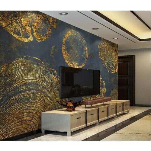 Papel de parede 3D Custom wallpaper Gold Foil Texture Abstract Ring Retro American TV Background Wall wall paper
